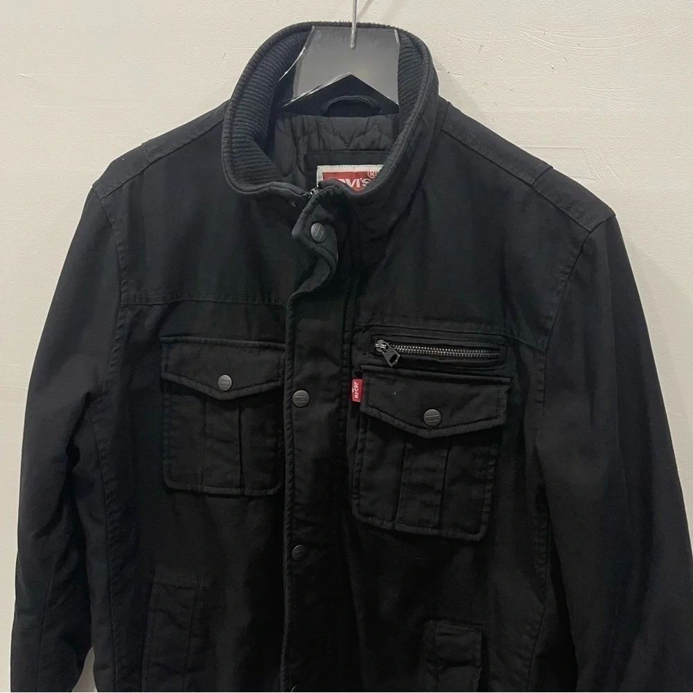 Levi’s Men’s Stand Collar Military Field Jacket Black Classic
